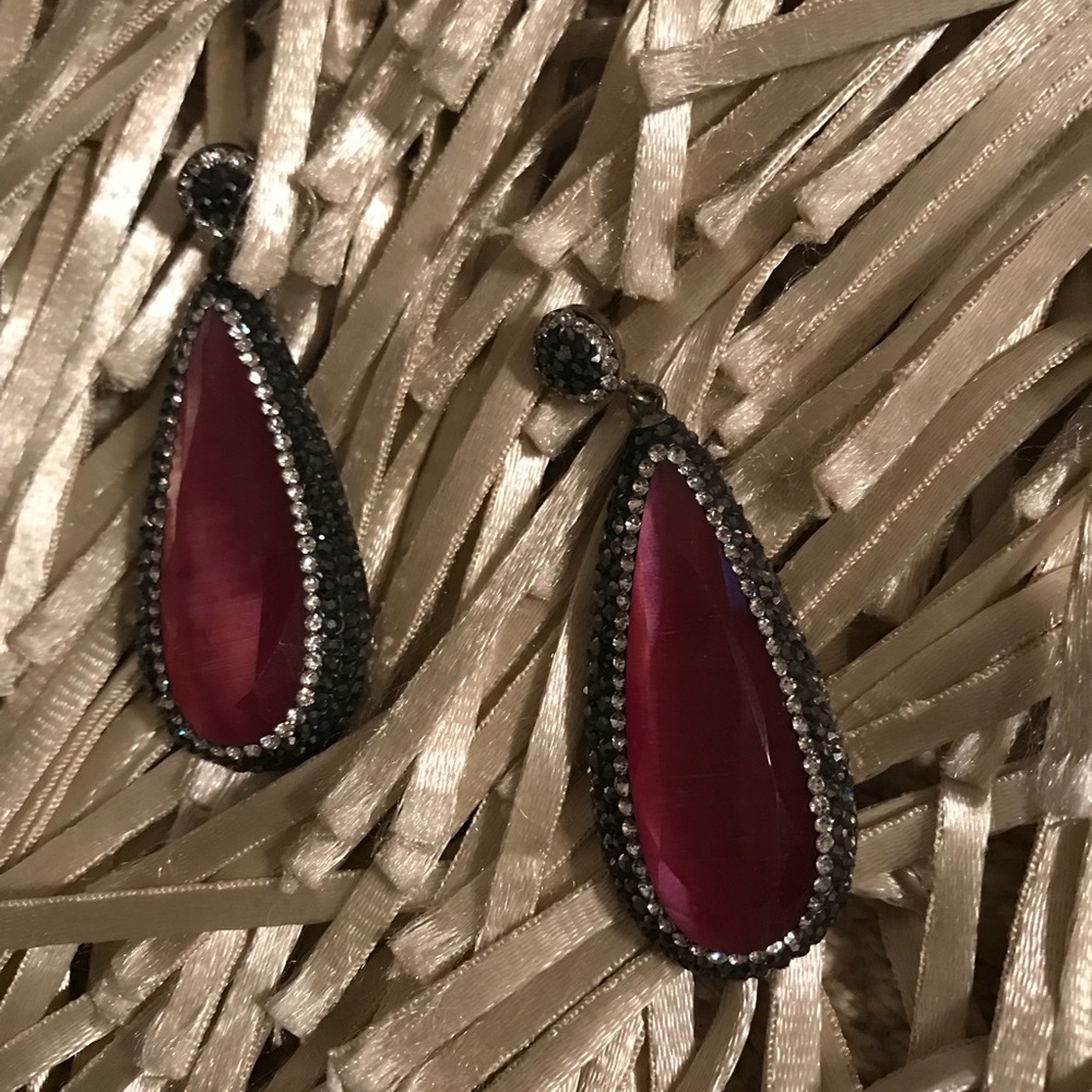 Pink Tear Drop Earring